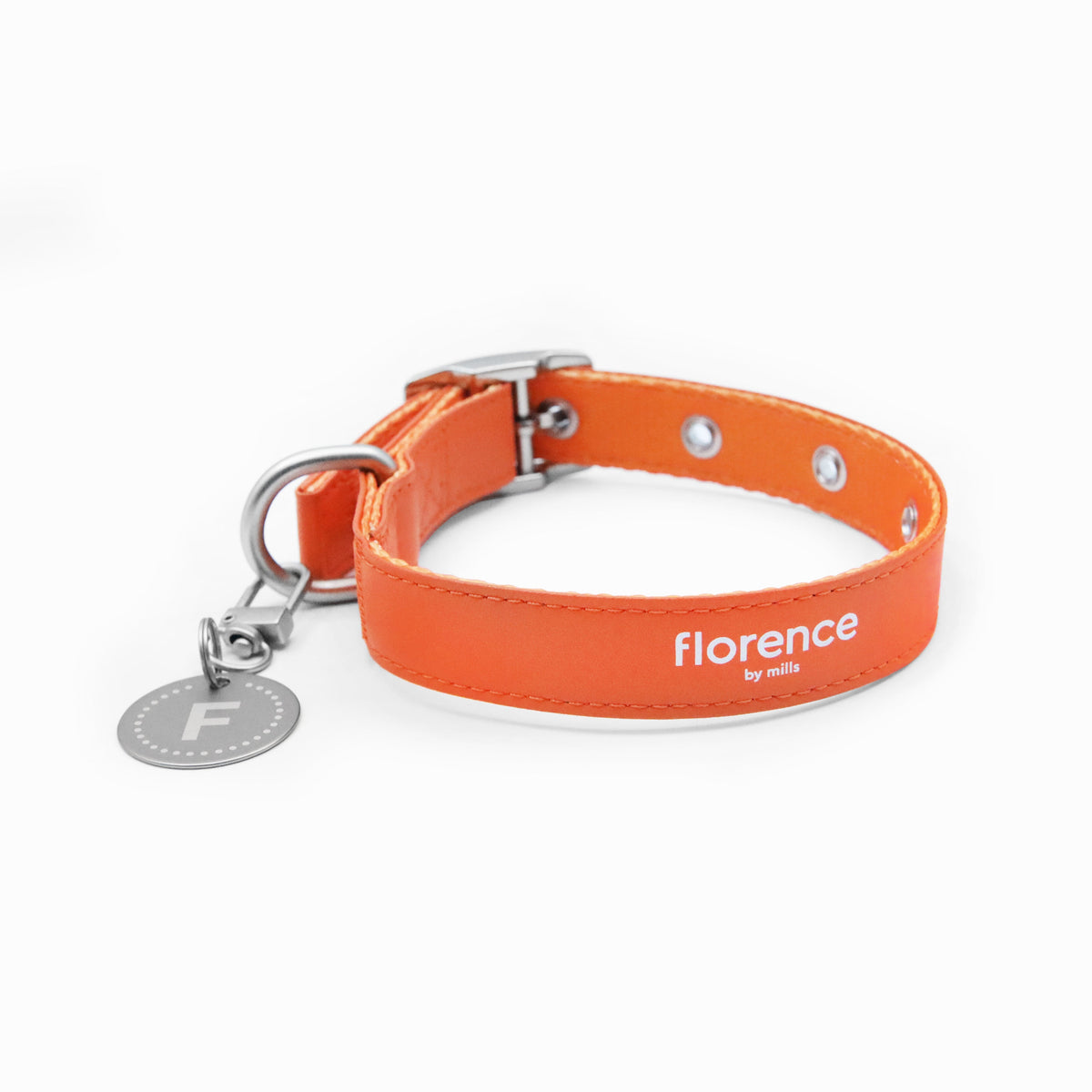florence by mills Dog Appleskin Collar with Letter Tag