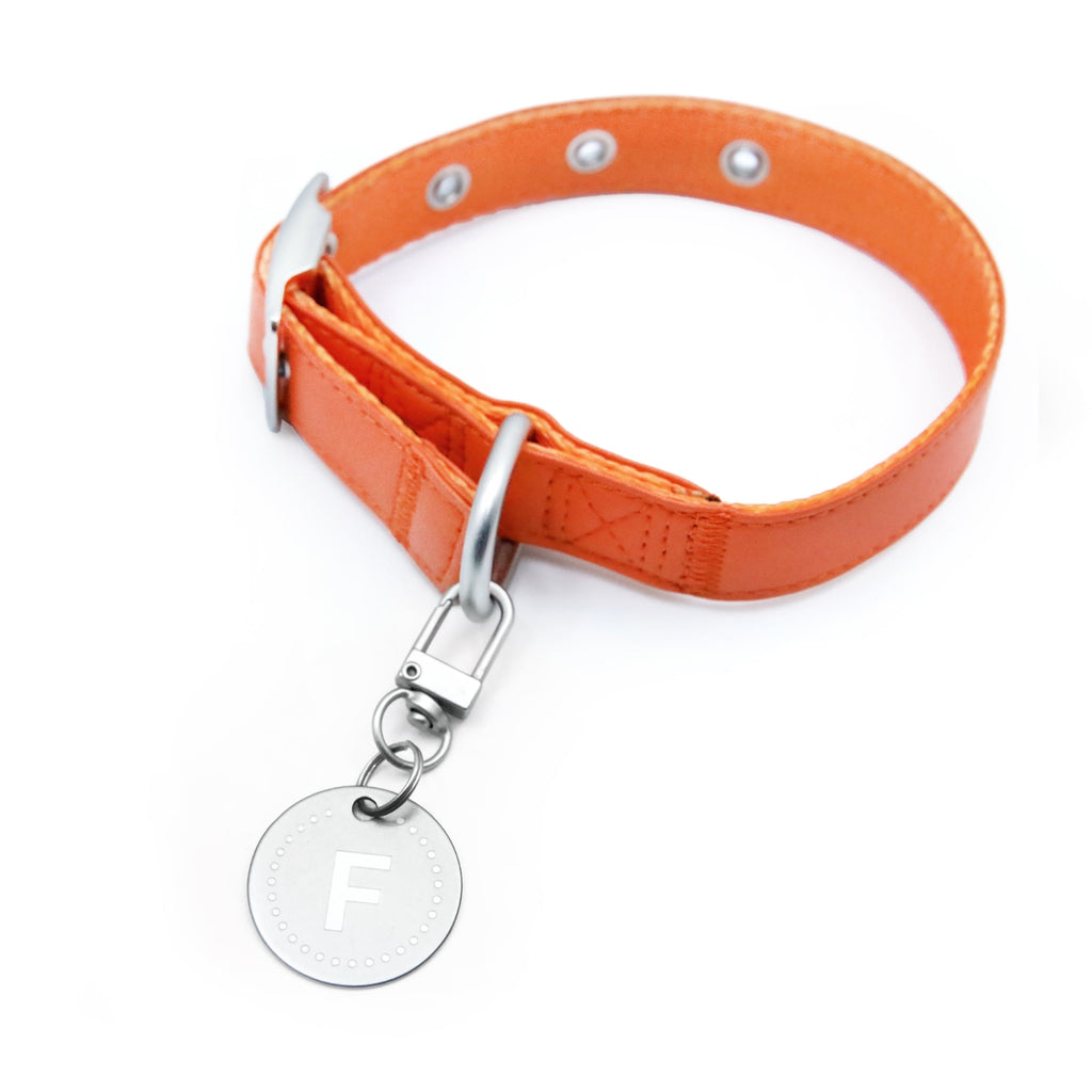florence by mills Dog Appleskin Collar with Letter Tag