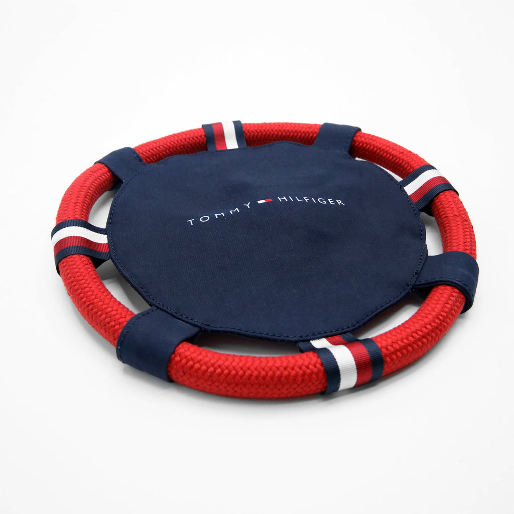 Tommy Hilfiger Dog Squeaky Rope Frisbee | Designer Dog Toy