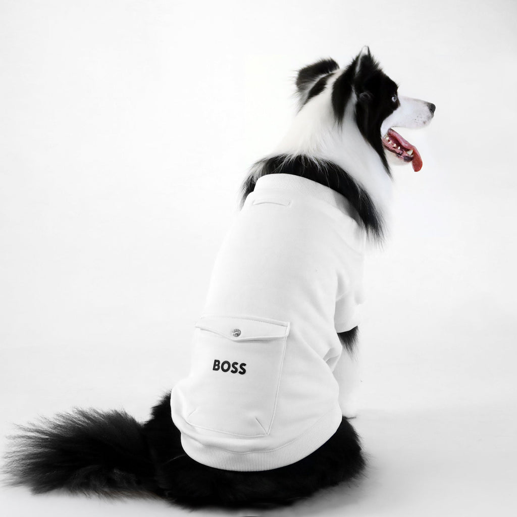BOSS Dog Short Sleeve Crewneck — Cotton Blend Dog Sweatshirt