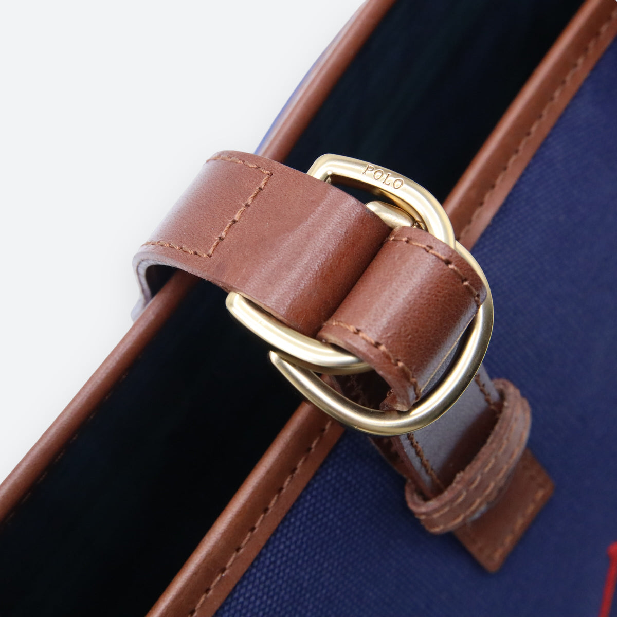 Polo Ralph Lauren Dog Leather and Canvas Tote