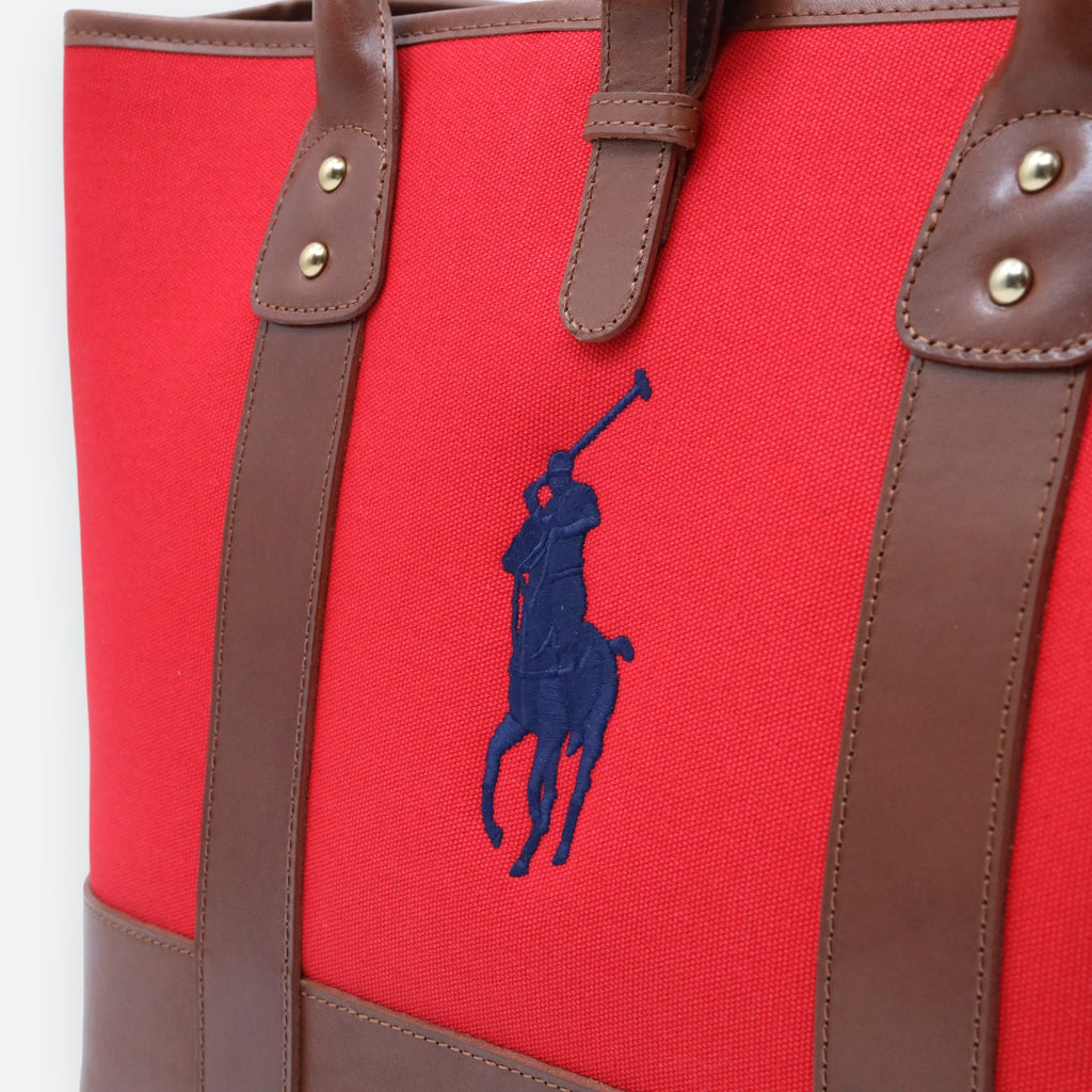 Polo Ralph Lauren Dog Leather and Canvas Tote
