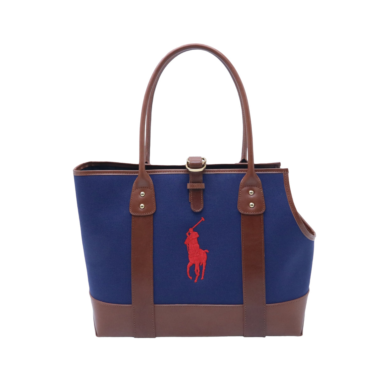 Polo Ralph Lauren Dog Leather and Canvas Tote