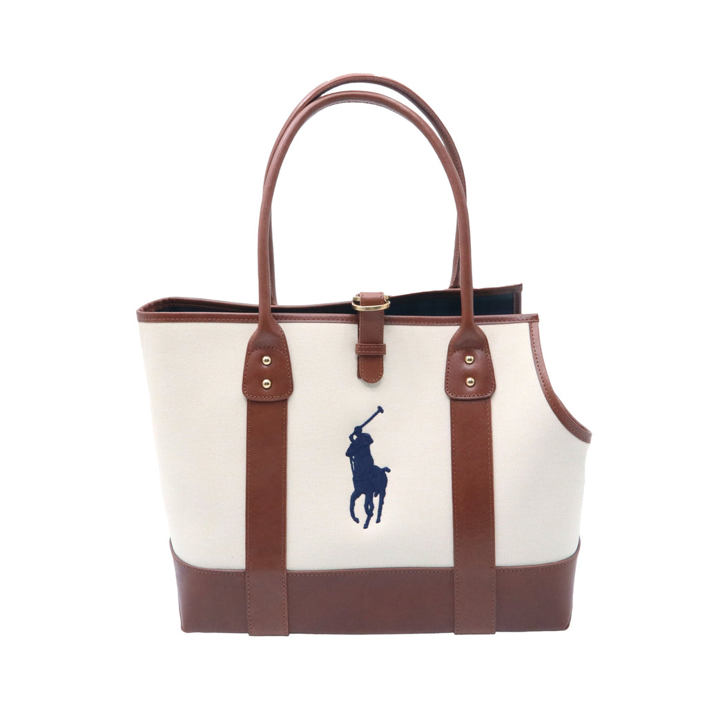 Polo Ralph Lauren Dog Leather and Canvas Tote