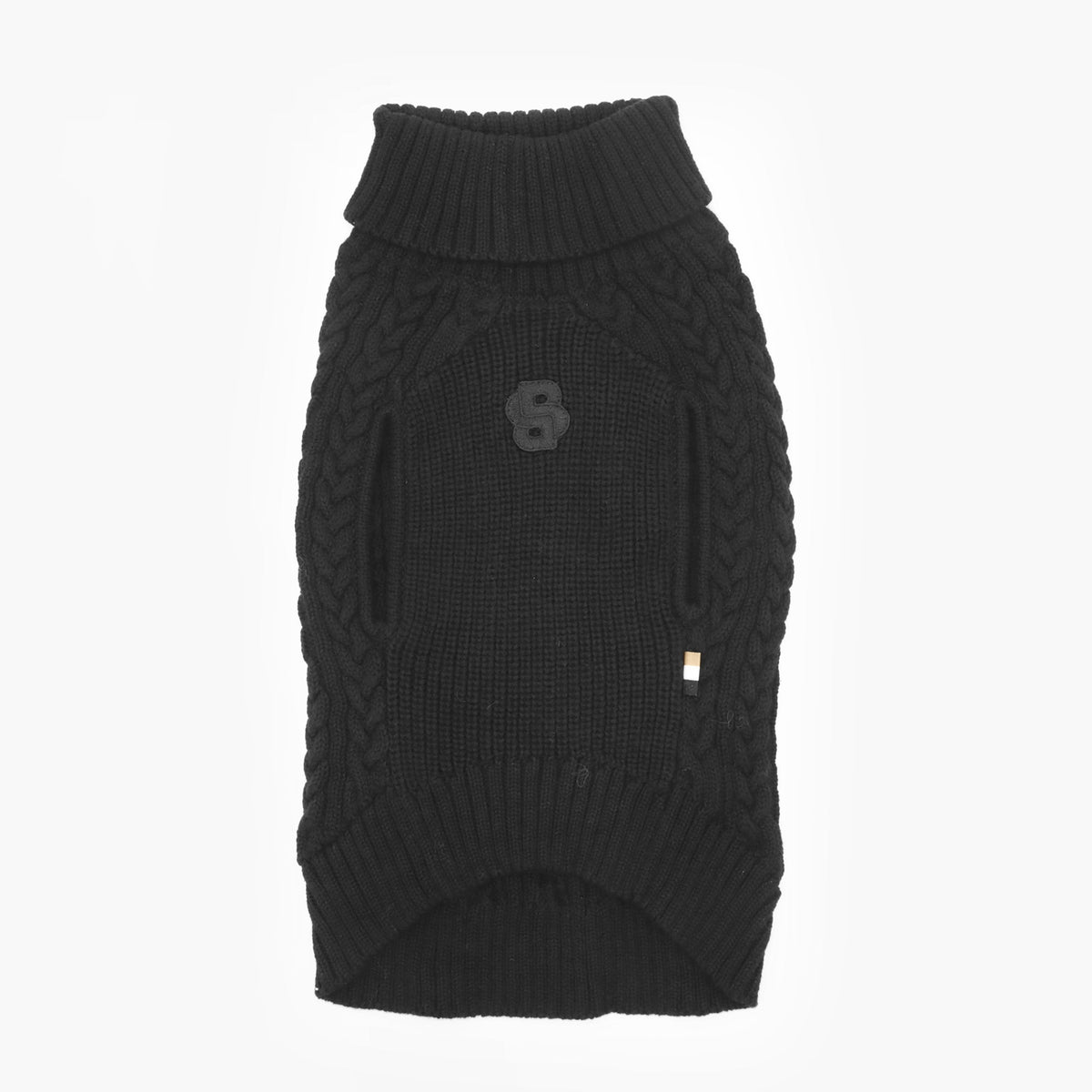 BOSS Dog Turtle Neck Sweater — Cable Knit Cotton Dog Jumper
