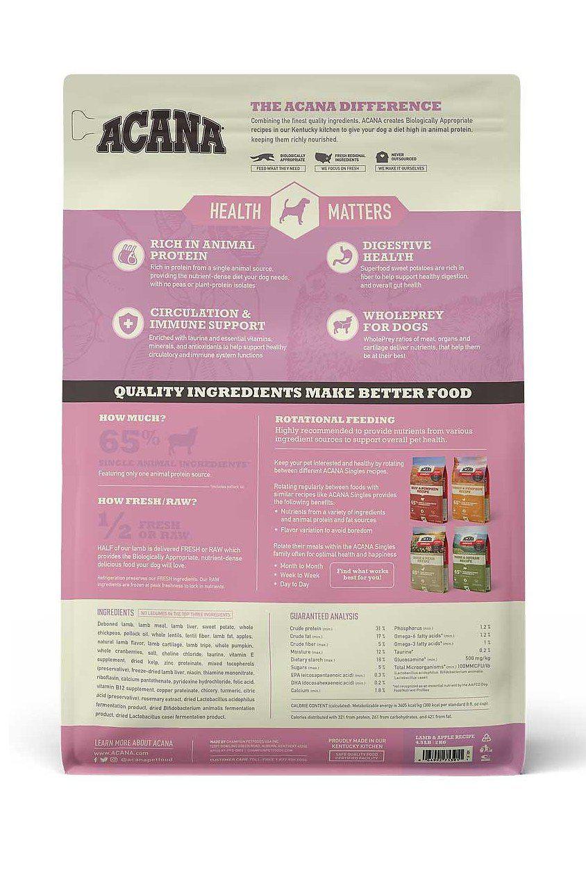 Acana Singles Lamb and Apple Dry Dog Food