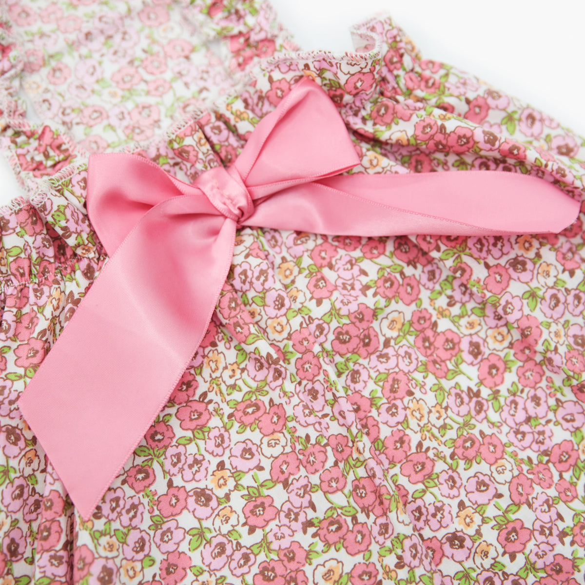 Dog Floral Satin Bow Dress