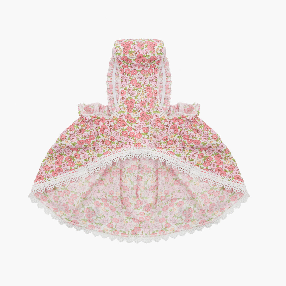 Dog Floral Satin Bow Dress