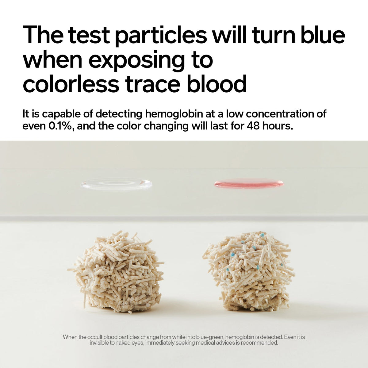 Tofu Cat Litter with Occult Blood Test Particles