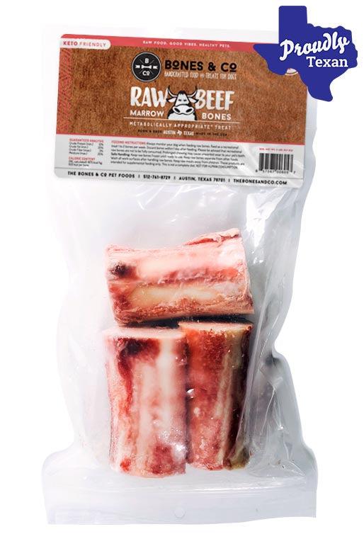 Bones and Co. Beef Marrow Bones Frozen Raw Dog Chews - 4"