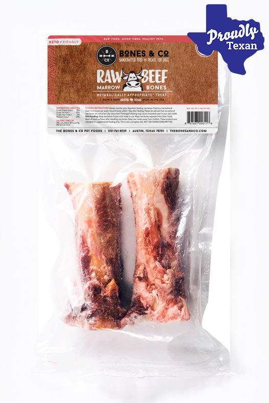 Bones and Co. Beef Marrow Bones Frozen Raw Dog Chews - 6"
