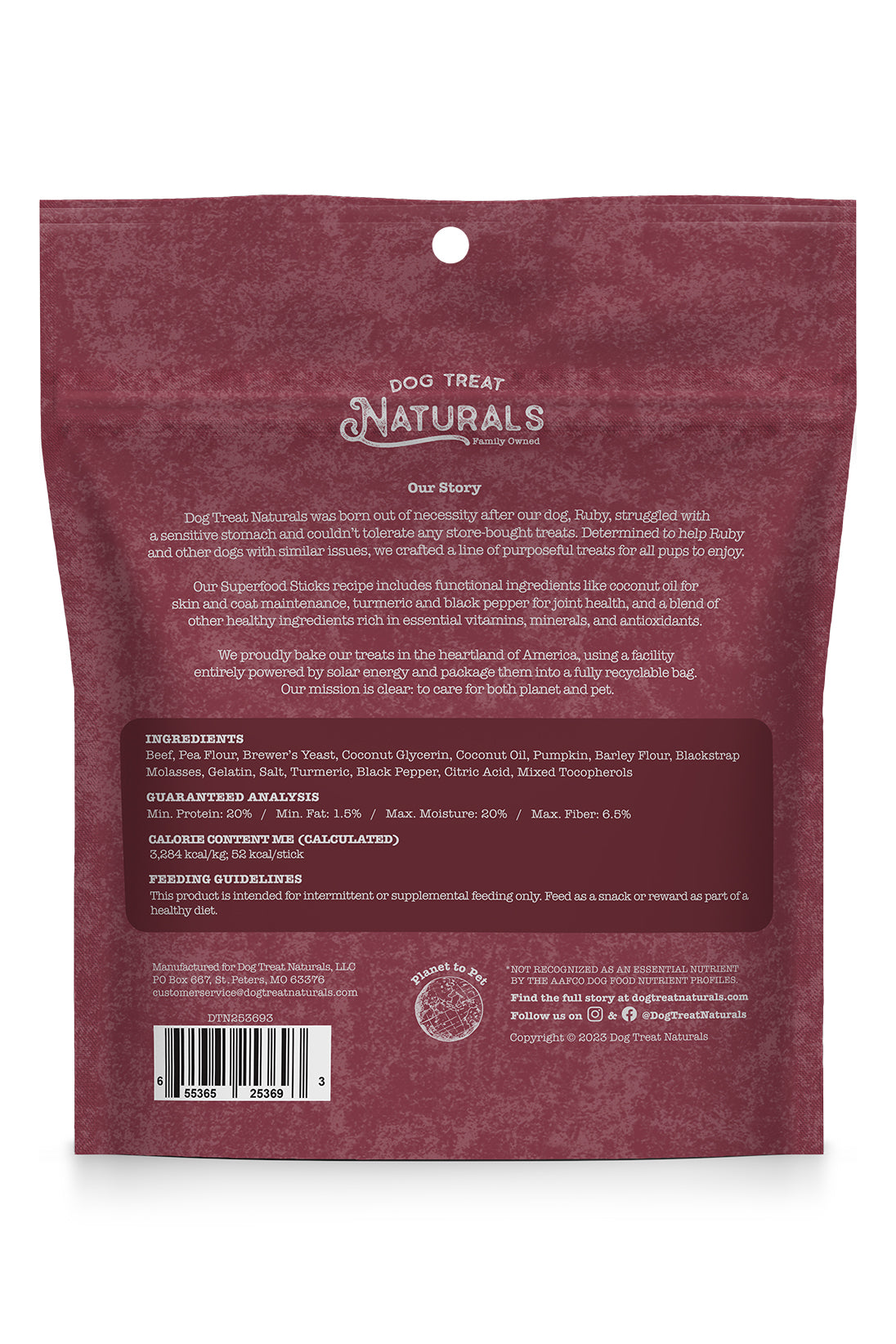 Dog Treat Naturals Beef and Pumpkin Sticks Dog Treats