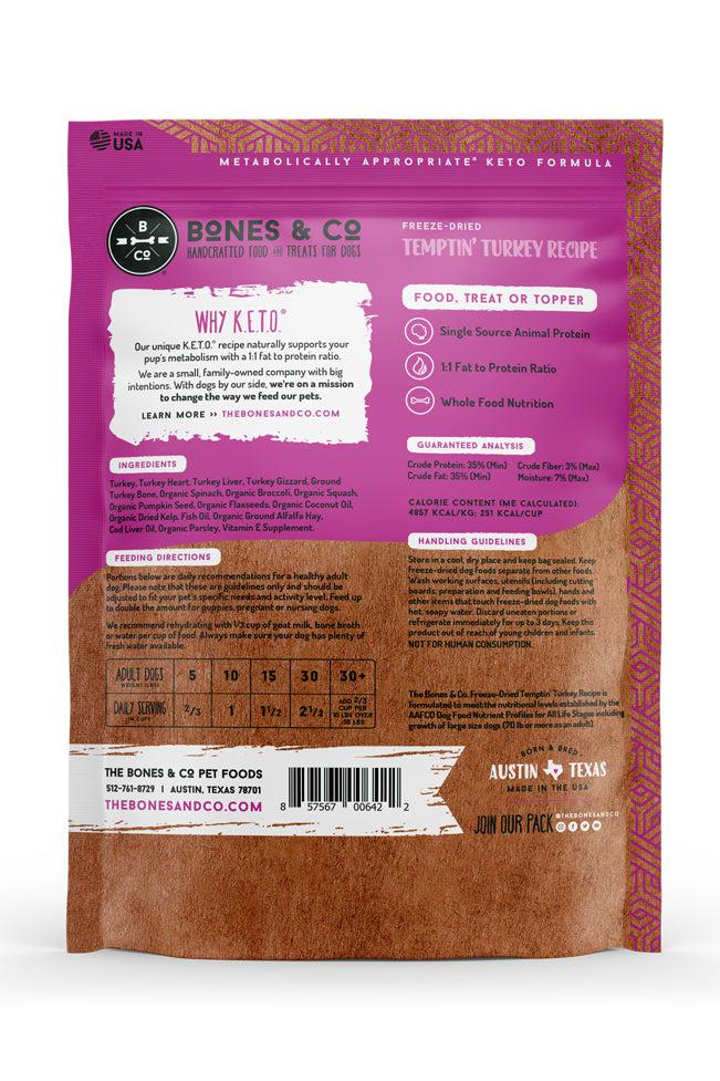 Bones and Co. Temptin' Turkey Bites Freeze-Dried Dog Food