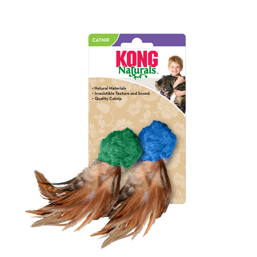 Naturals Crinkle Ball w/Feathers Assorted