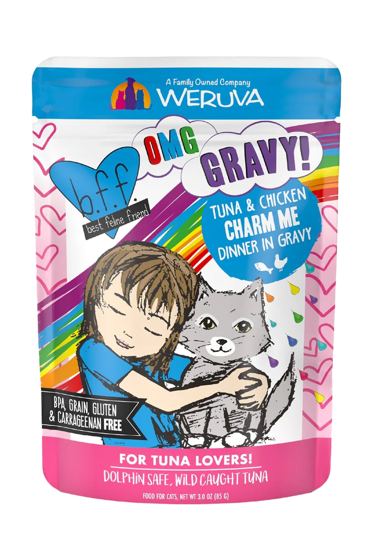 B.F.F. OMG Gravy! Tuna and Chicken Charm Me in Gravy Wet Cat Food Pouch