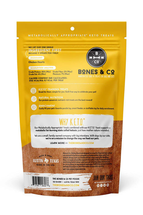Bones and Co. Chicken Hearts Freeze-Dried Dog Treats