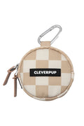 Cleverpup Snackpack Insulated Tan Checkerboard Treat Pouch