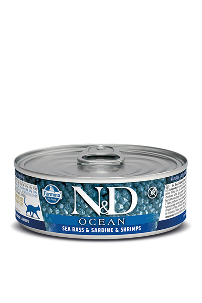 Farmina N&D Ocean Sea Bass, Sardine, and Shrimp Stew Wet Cat Food