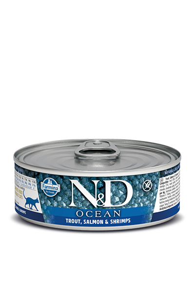 Farmina N&D Ocean Trout, Salmon, and Shrimp Stew Wet Cat Food