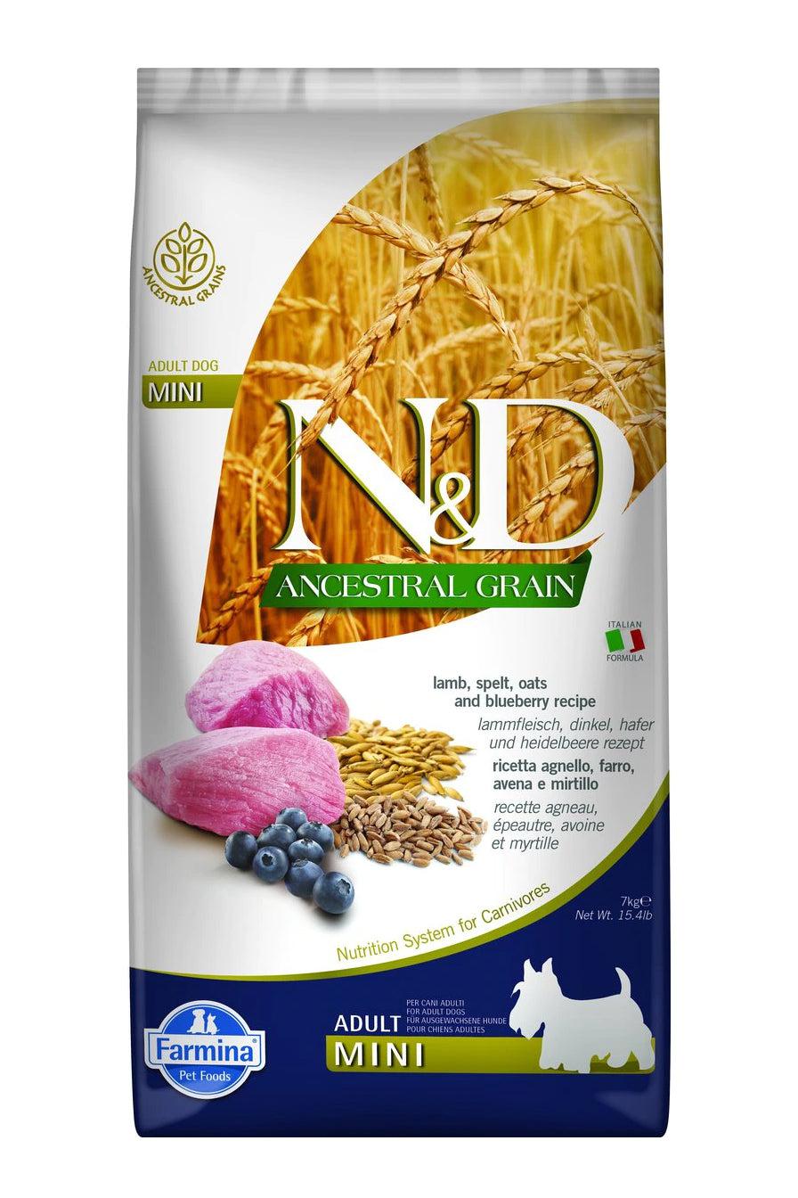 Farmina N&D Ancestral Grain Lamb and Blueberry Mini Dry Dog Food