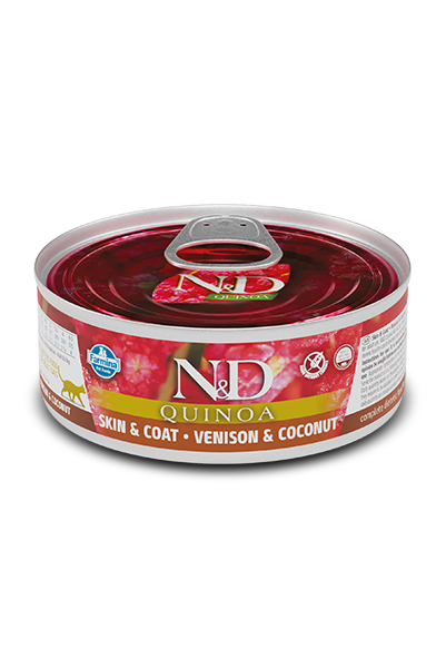Farmina N&D Quinoa Skin and Coat Venison and Coconut Wet Cat Food