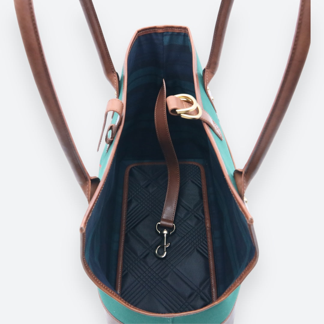 Polo Ralph Lauren Dog Leather and Canvas Tote