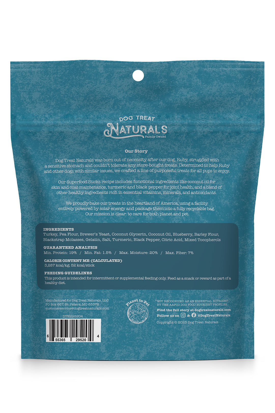 Dog Treat Naturals Turkey and Blueberry Sticks Dog Treats