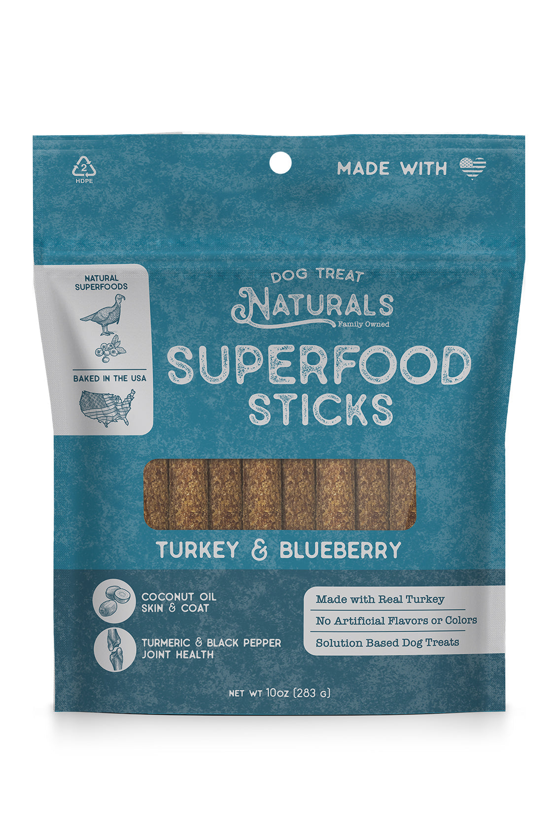 Dog Treat Naturals Turkey and Blueberry Sticks Dog Treats