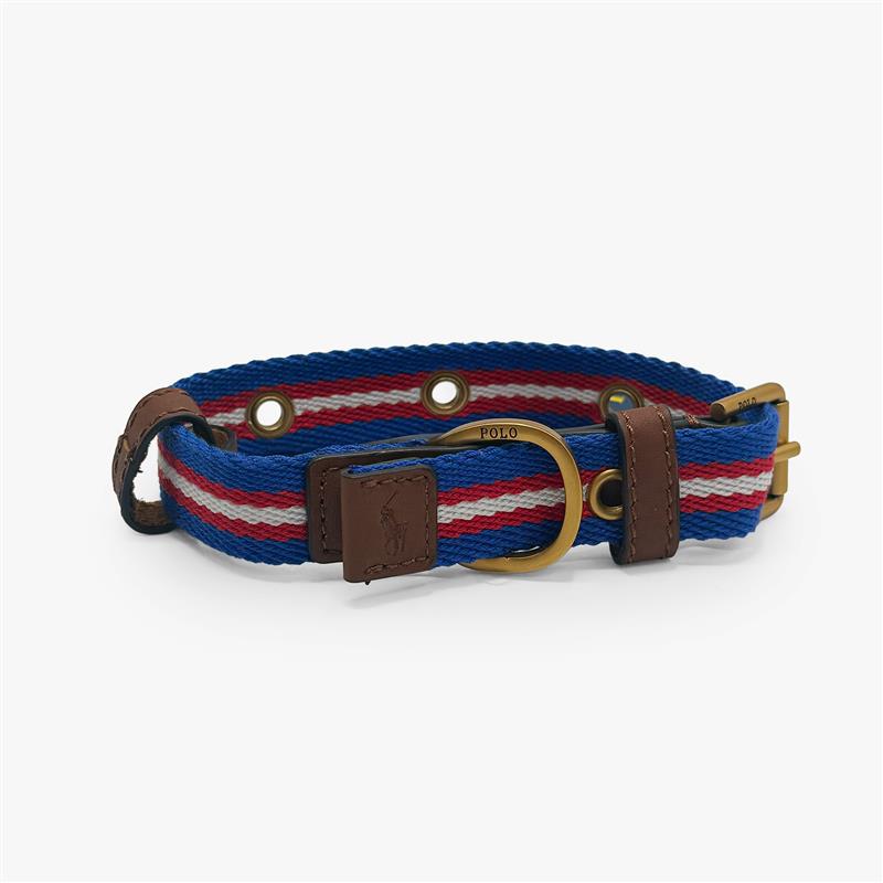Polo Ralph Lauren Dog Stripe Leather Collar