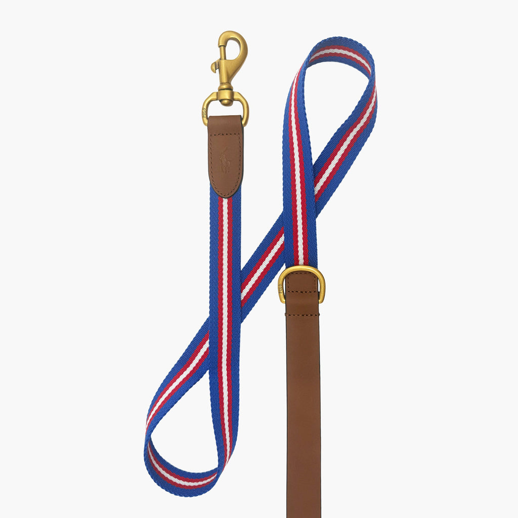 Polo Ralph Lauren Dog Stripe Leather Leash