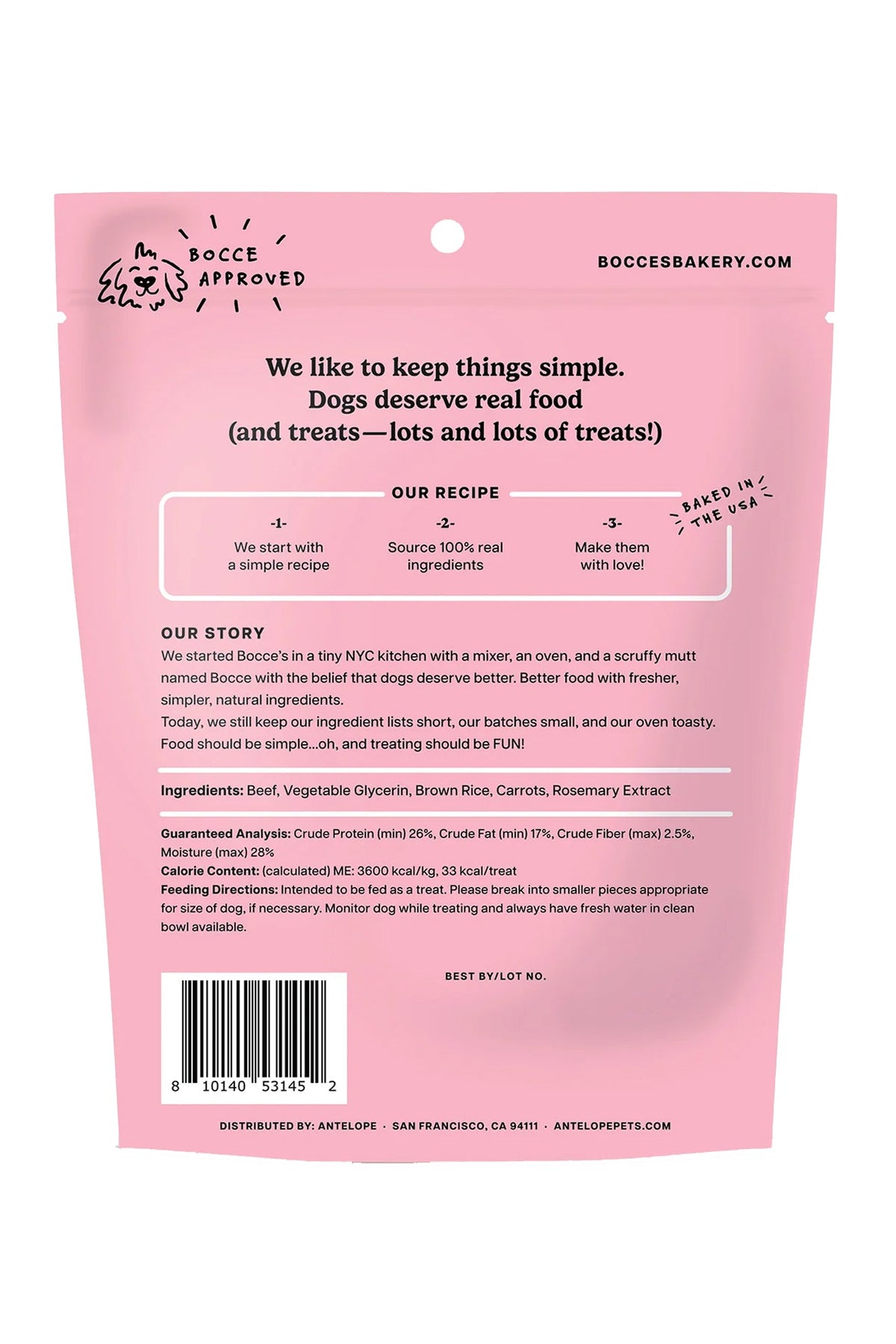Bocce's Circus Strongman's Steak Jerky Dog Treats
