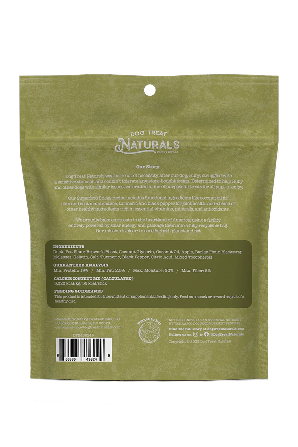 Dog Treat Naturals Duck and Apple Sticks Dog Treats