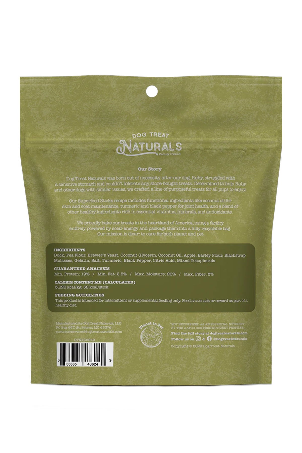 Dog Treat Naturals Duck and Apple Sticks Dog Treats