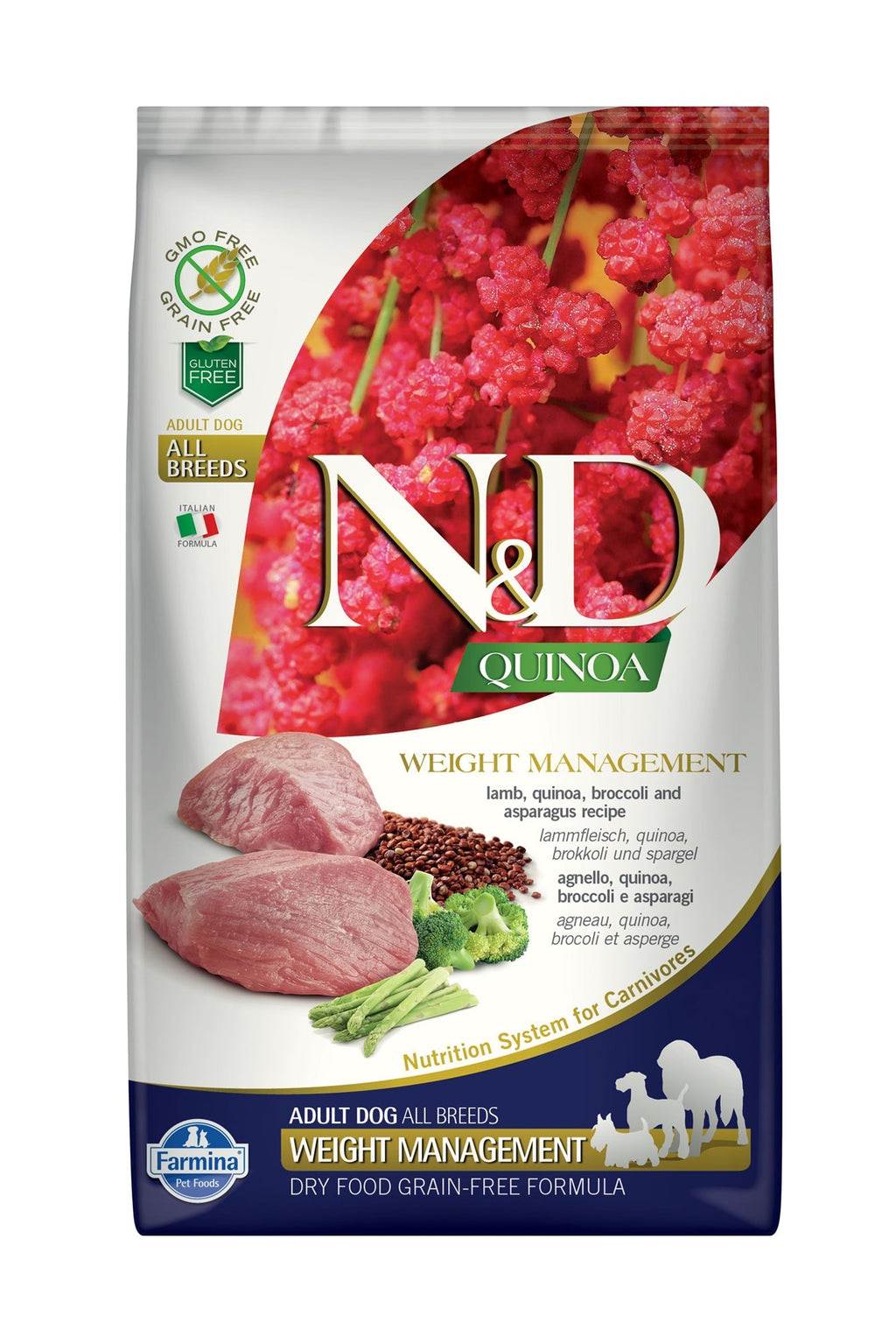 Farmina N&D Quinoa Weight Management Lamb Med/Maxi Dry Dog Food
