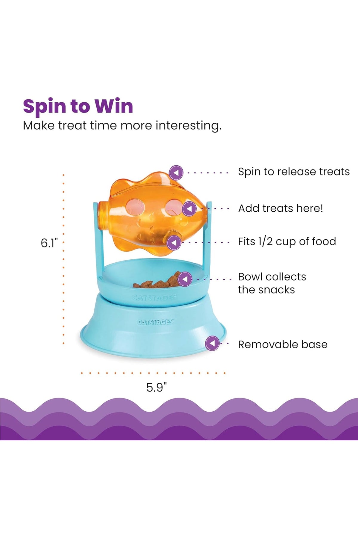 Catstages 2-in-1 Topper Spinning Fish Cat Toy