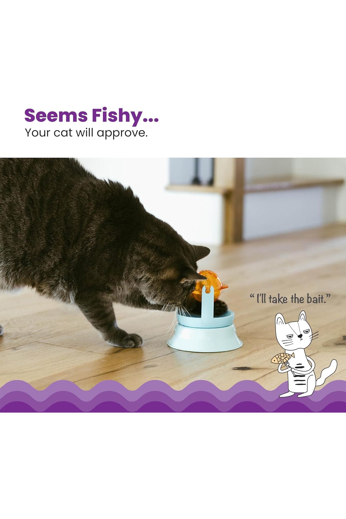 Catstages 2-in-1 Topper Spinning Fish Cat Toy
