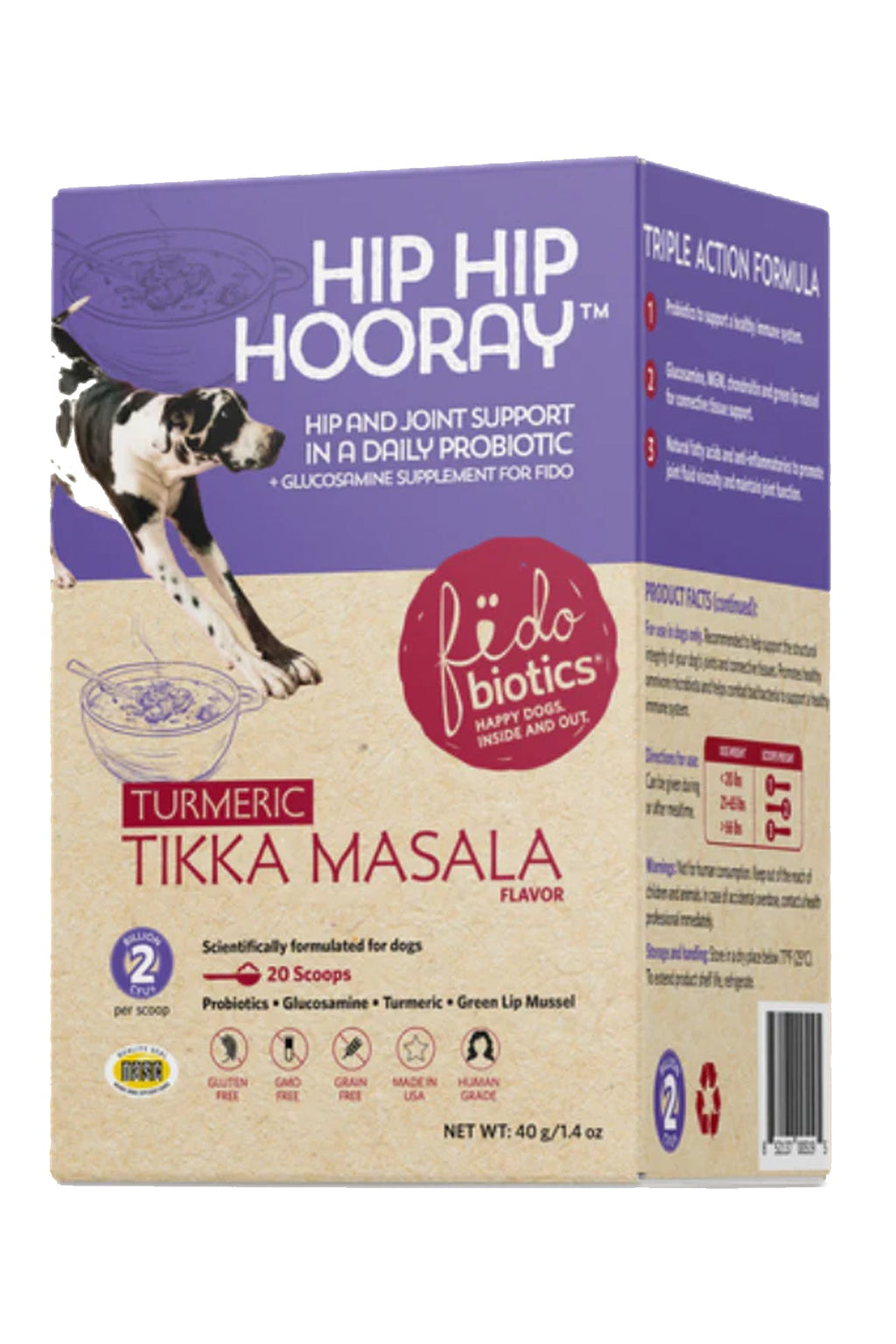 Fidobiotics Hip Hip Hooray Daily Probiotic Dog Supplement