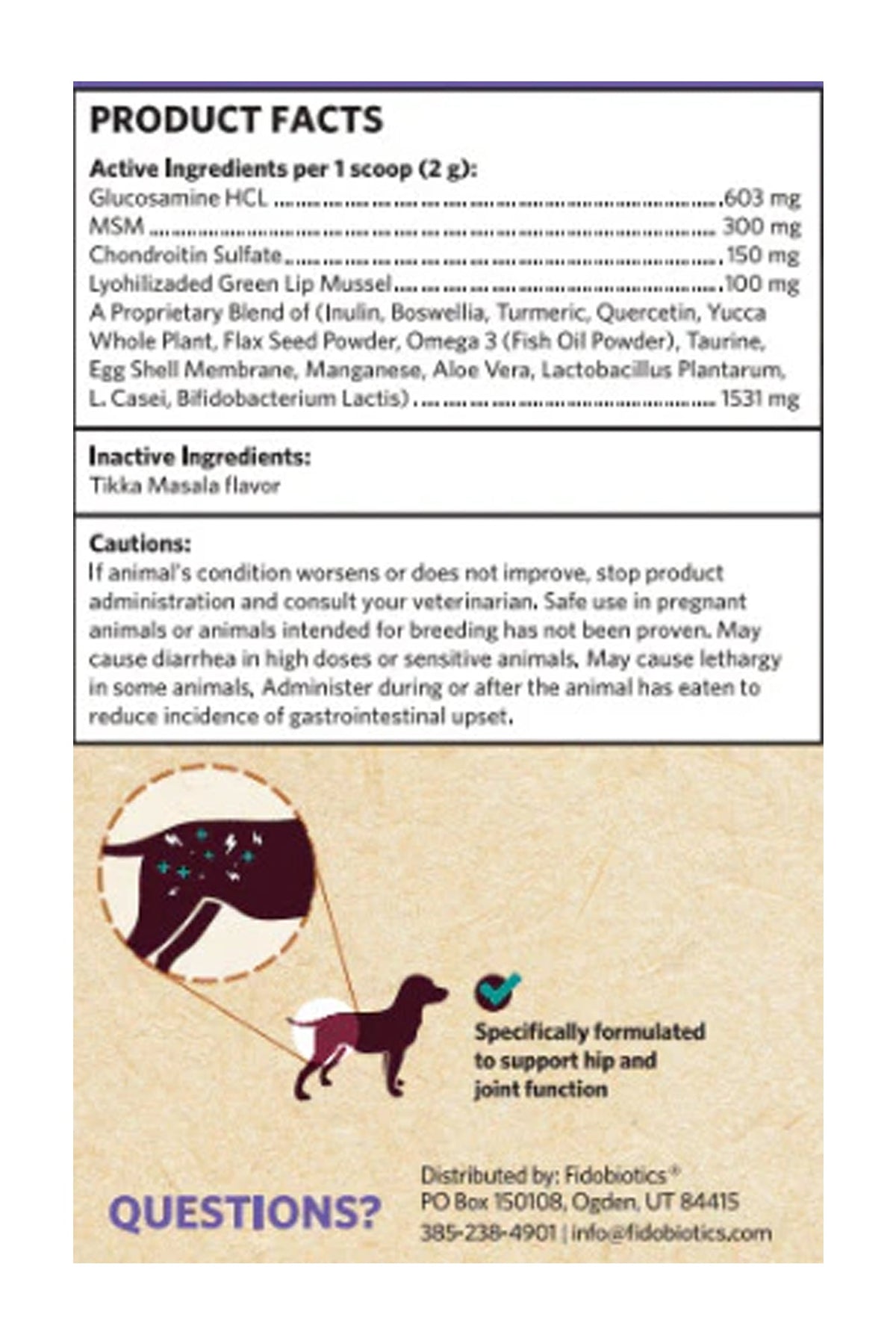 Fidobiotics Hip Hip Hooray Daily Probiotic Dog Supplement