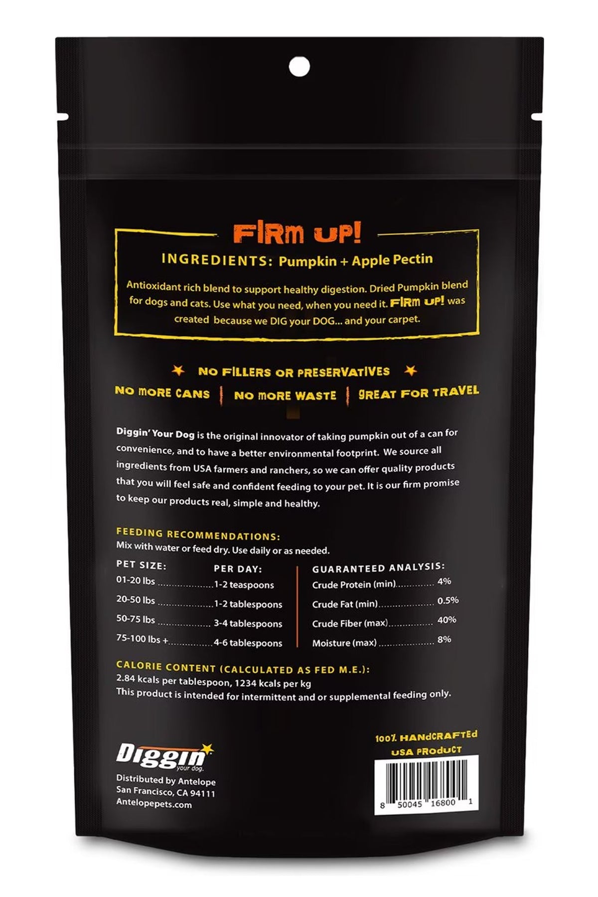 Diggin Your Dog Firm Up! Original Pumpkin Super Supplement