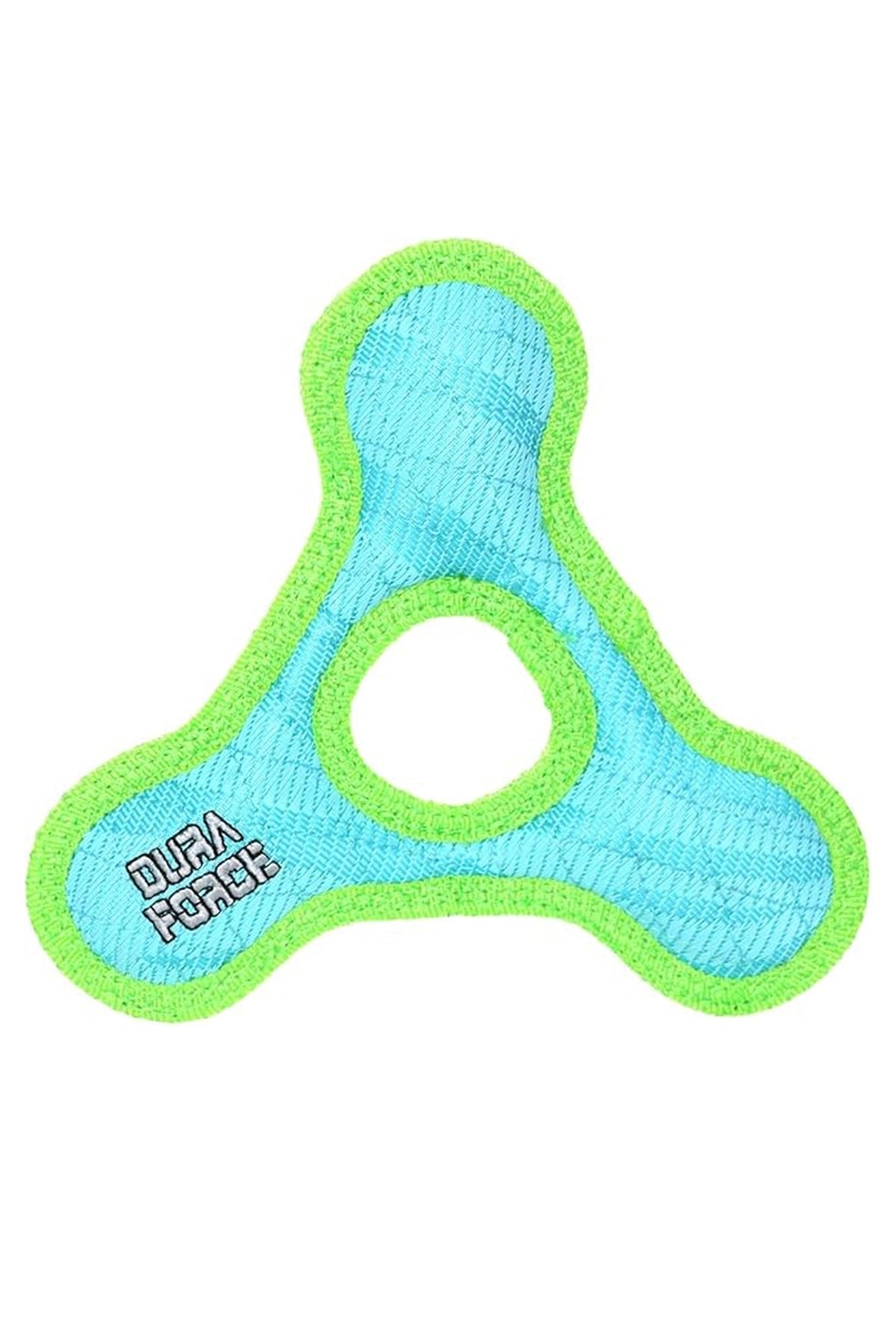 DuraForce Blue and Green TriangleRing Tiger Dog Toy