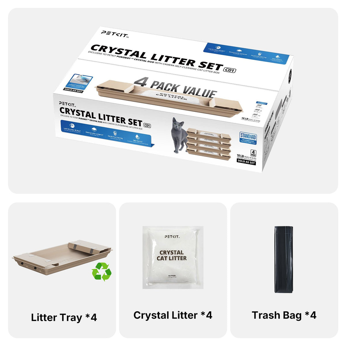 Crystal Litter Set - 4 Pack